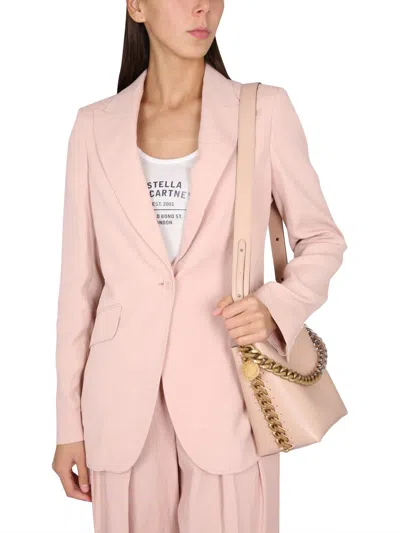 Stella Mccartney Rose Fluid Linen Single-breasted Blazer In Pink