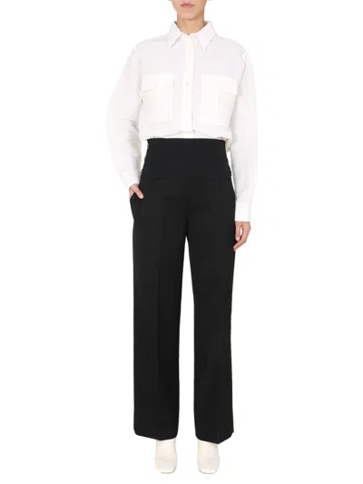 Jil Sander Wide-leg Tailored Trousers In Black