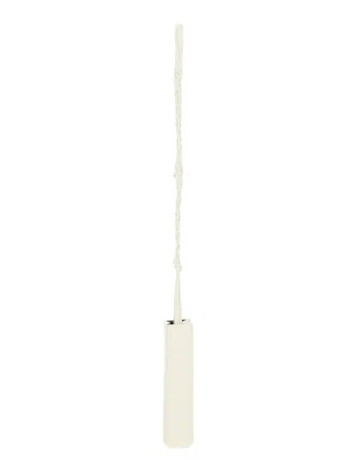 Jil Sander Rectangular White Leather Tangle Bag