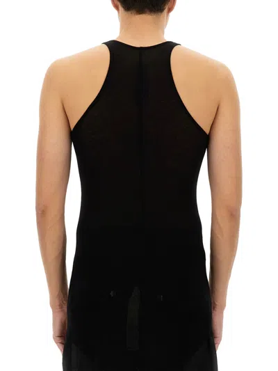 Rick Owens Racerback Cotton Top With Modern Silhouette In Black