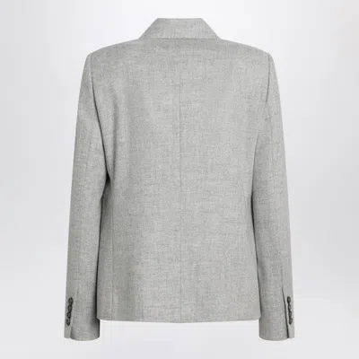 Brunello Cucinelli Wool Jacket Double Breasted Structure Shoulders In Gray