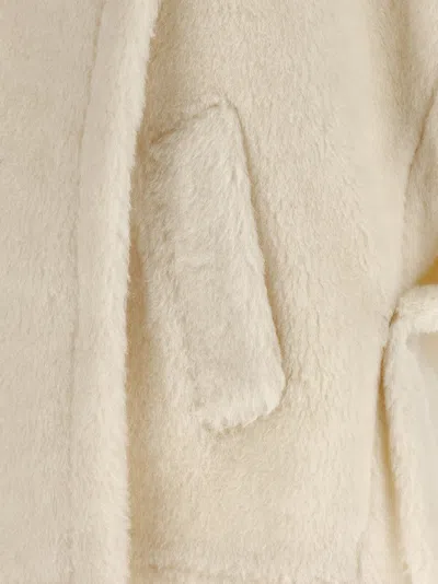 Max Mara Alpaca And Wool Cape Coats White In White