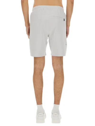 Hugo Boss Boss Technical Fabric Bermuda Shorts In Gray