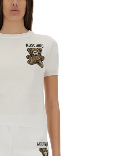 Moschino Teddy Bear Sweater In White
