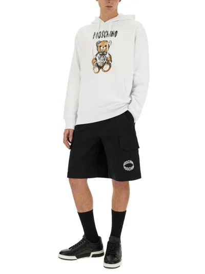 Moschino Teddy Print Sweatshirt In White