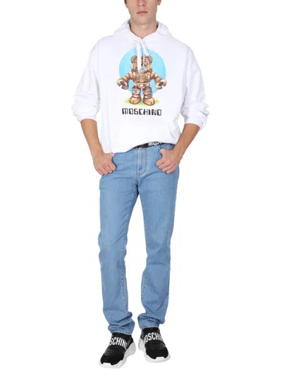 Moschino Men's Teddy Print Sweatshirt In Yellow