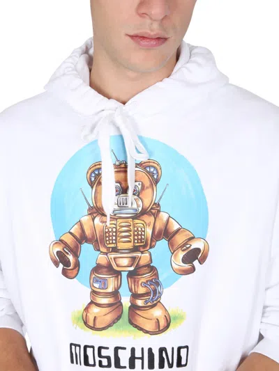 Moschino Men's Teddy Print Sweatshirt In Yellow