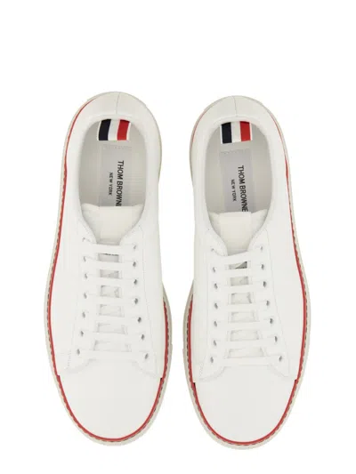 Thom Browne Tricolour-stripe Leather Trainers