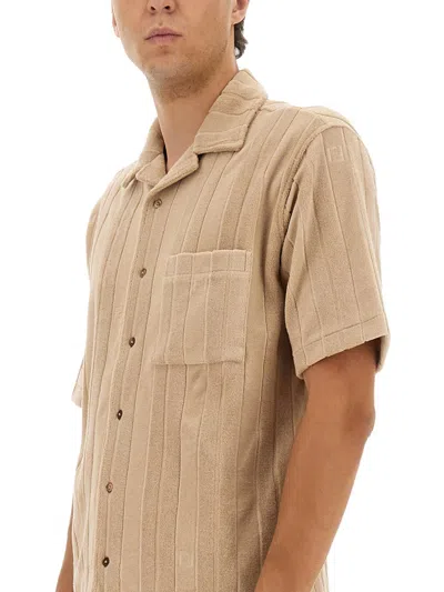 Fendi Shirt Chest Pocket Striped Pattern In Brown