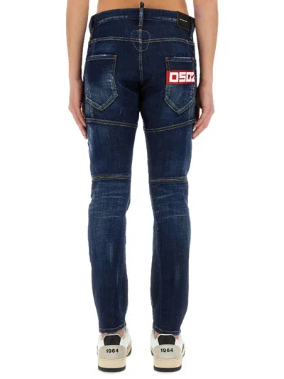 Dsquared2 Bleach-effect Skinny Denim Jeans In Blue