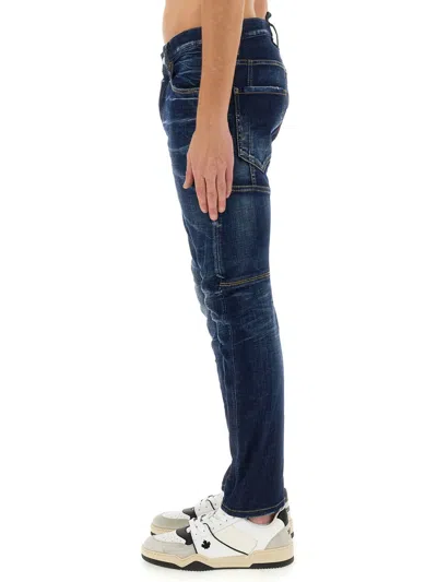 Dsquared2 Bleach-effect Skinny Denim Jeans In Blue