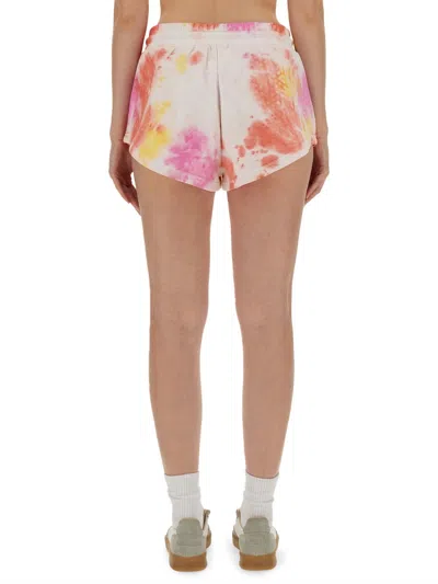 Msgm Embroidered-logo Shorts In Multi