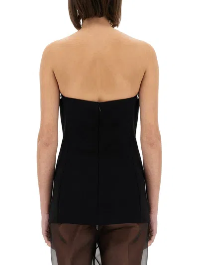 Khaite Ayla Crepe Bustier Top In Black