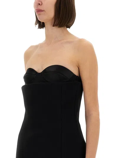 Khaite Ayla Crepe Bustier Top In Black
