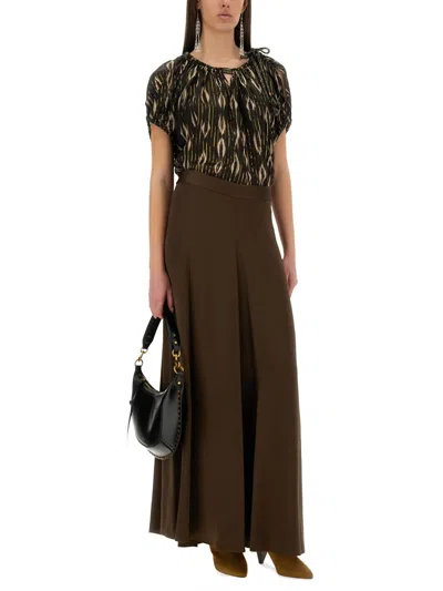 Isabel Marant "sonae" Abstract Pattern Gathered Neckline Top