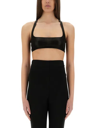 Rick Owens Square Neckline Cropped Fitted Sleeveless Racerback In Black