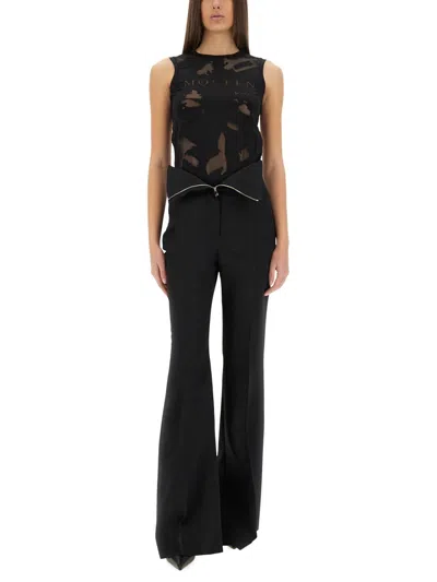 Alexander Mcqueen Women's Top A Inserts Top In Black