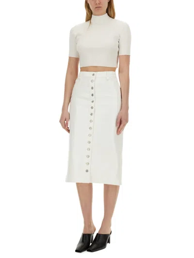 Courrèges Courregès Crop Top In White