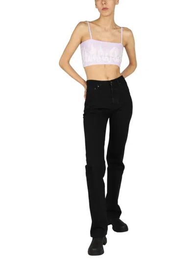 Vision Of Super Pailsey Pattern Crop Top In White
