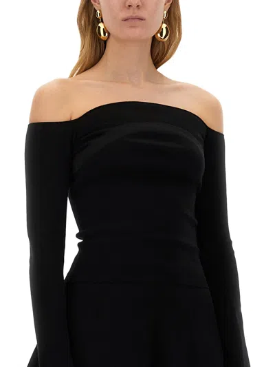 Nina Ricci Top With "bardot" Neckline In Black