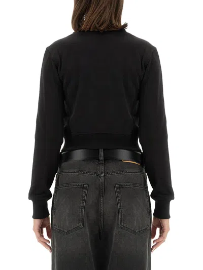 Diesel Cropped Sweatshirt With Distinctive Logo Detail In Black