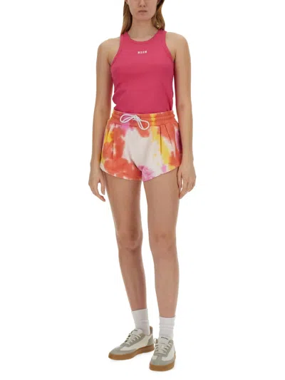 Msgm Tops With Logo In Pink