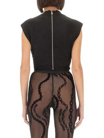 Versace Jeans Couture Slim-fit Top With Contrasting Logo Detail In Multi
