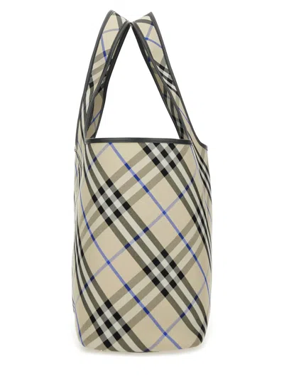 Burberry Check Pattern Tote Bag With Dual Handles