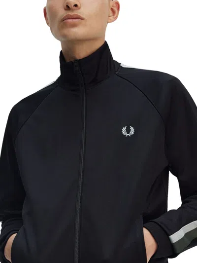 Fred Perry Track Jacket In Black