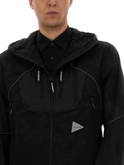 And Wander Logo Printed Hooded Jacket In Multi