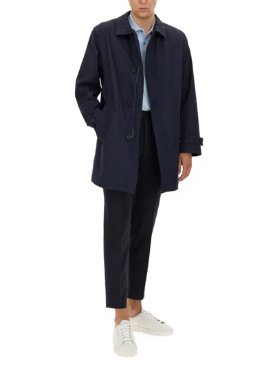 Hugo Boss Boss Trench Coat With Buttons In Blue