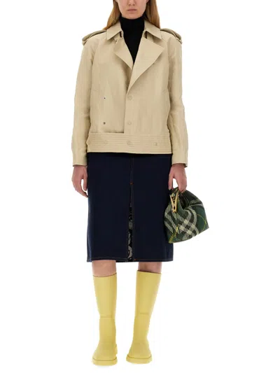 Burberry Canvas Trench Jacket In Multi