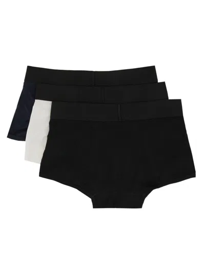 Palm Angels Logo Elastic Waistband Three-pack In Black