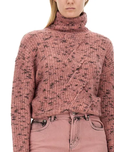 Moschino Textured Knit Turtleneck Shirt In Multi