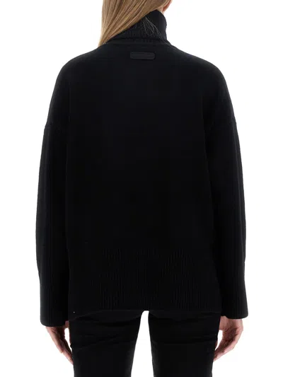 Canada Goose Oversized Knit Sweater Side Slits In Black