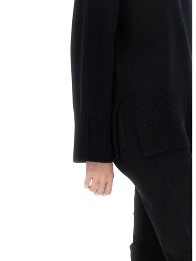 Canada Goose Oversized Knit Sweater Side Slits In Black