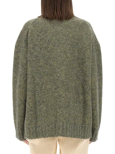 Jil Sander Alpaca Blend Knit Turtleneck Sweater In Green