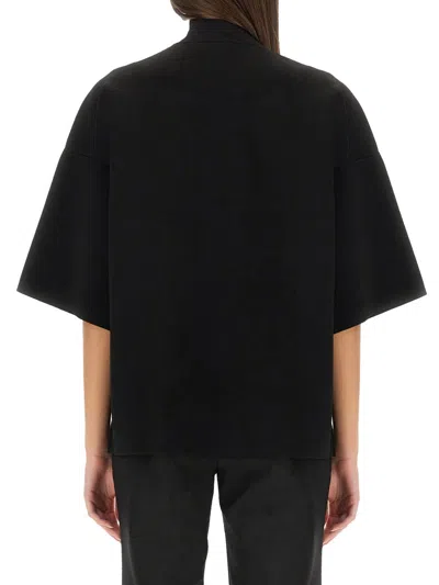 Theory Stretch-jersey Turtleneck Top In Black