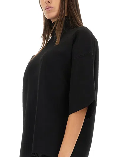 Theory Stretch-jersey Turtleneck Top In Black