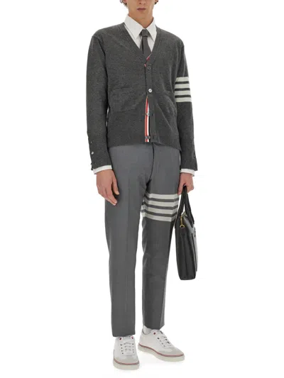 Thom Browne 4-bar Stripe Cardigan In Gray