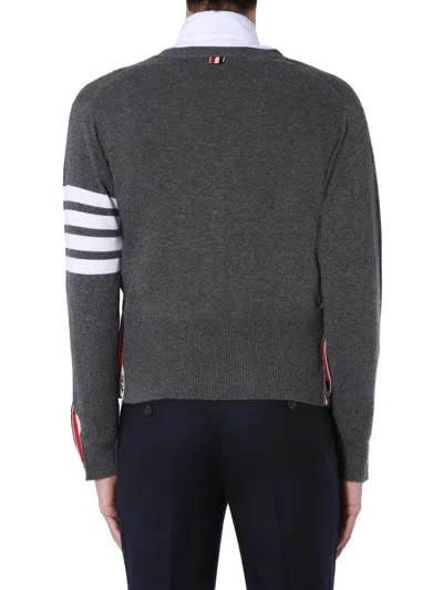 Thom Browne 4-bar Stripe Cardigan In Gray