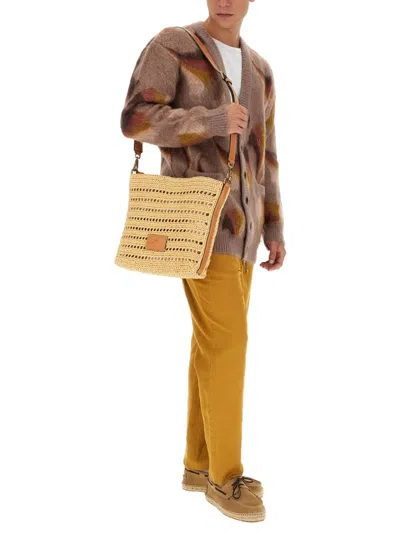 Etro V-neck Cardigan With Front Pockets In Brown