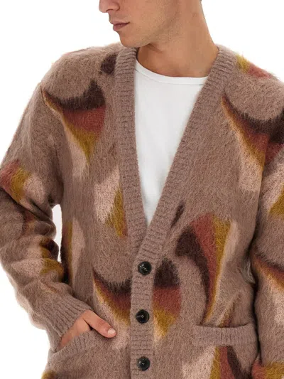Etro V-neck Cardigan With Front Pockets In Brown