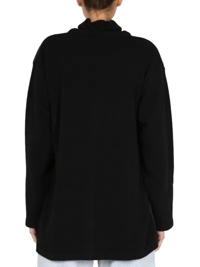 Aspesi Knitwear Cardigan With Padded Front Panel In Black
