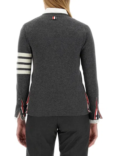 Thom Browne Cardigan Relaxed Fit In Gray
