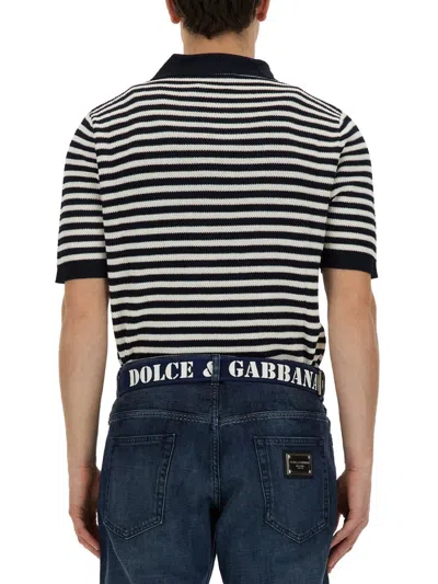Dolce & Gabbana V-neck Polo Shirt In Multi