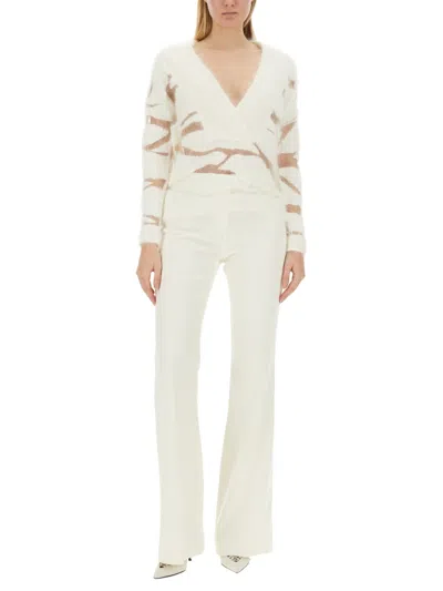 Tom Ford Women's V Neck Sweater In White