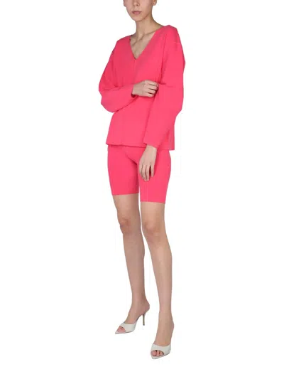 Helmut Lang V-neck Jumper In Pink