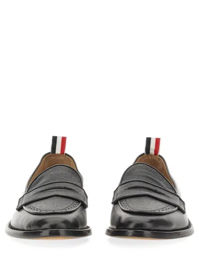 Thom Browne Varsity Penny Loafer In Black