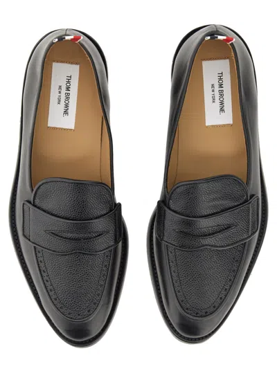 Thom Browne Varsity Penny Loafer In Black